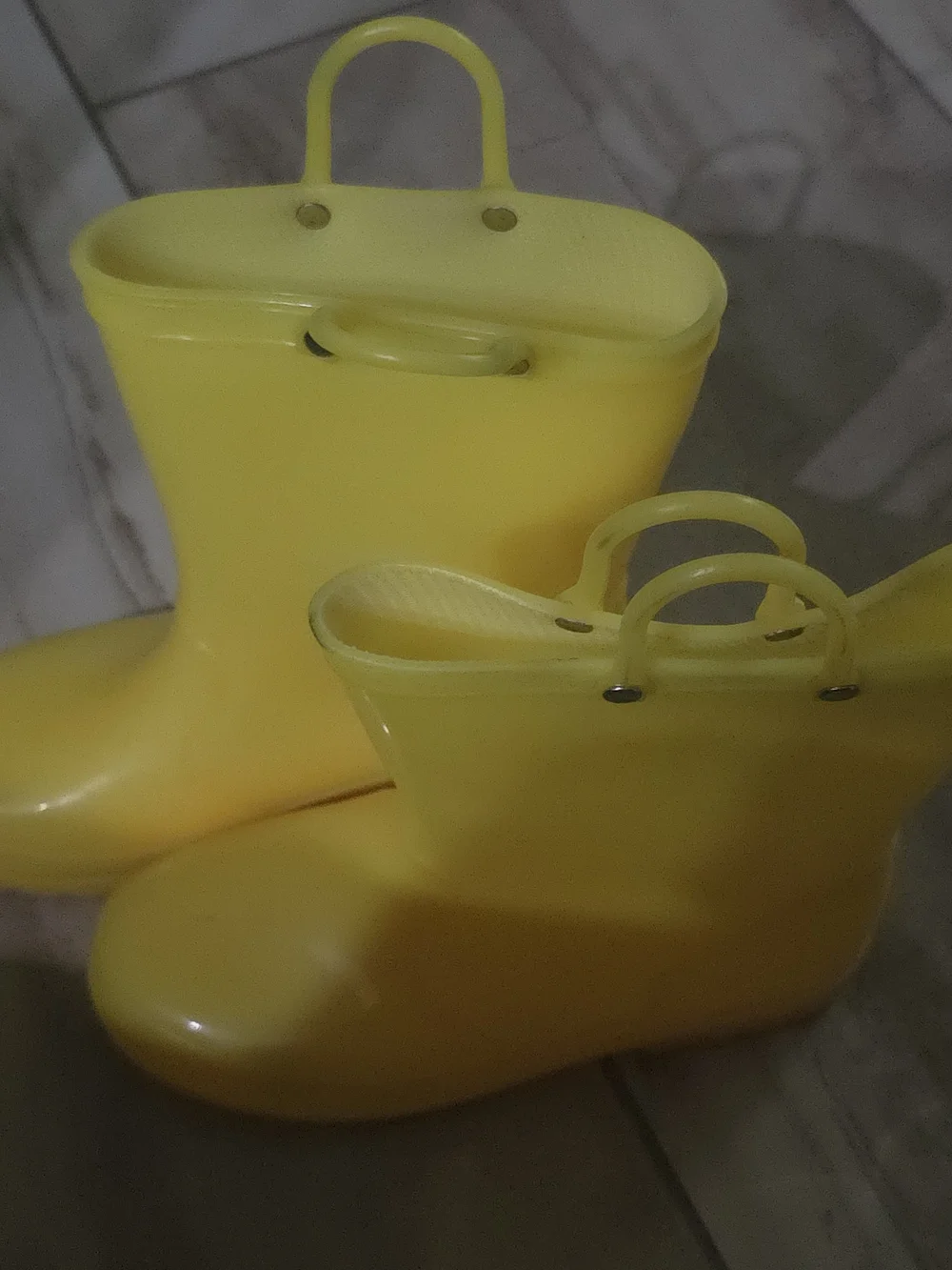 Yellow Kid's Rain Boots - Slip-On Waterproof Boots